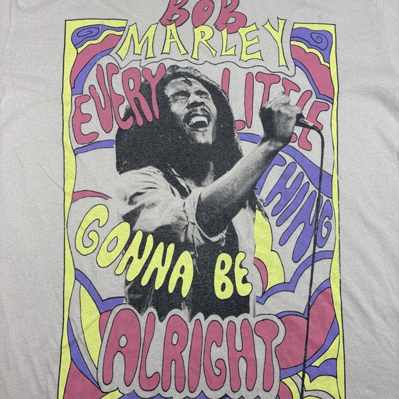Bob Marley Shirt Mens Small Medium Every Little Thing Gonna Be Alright Zion - Picture 3 of 5